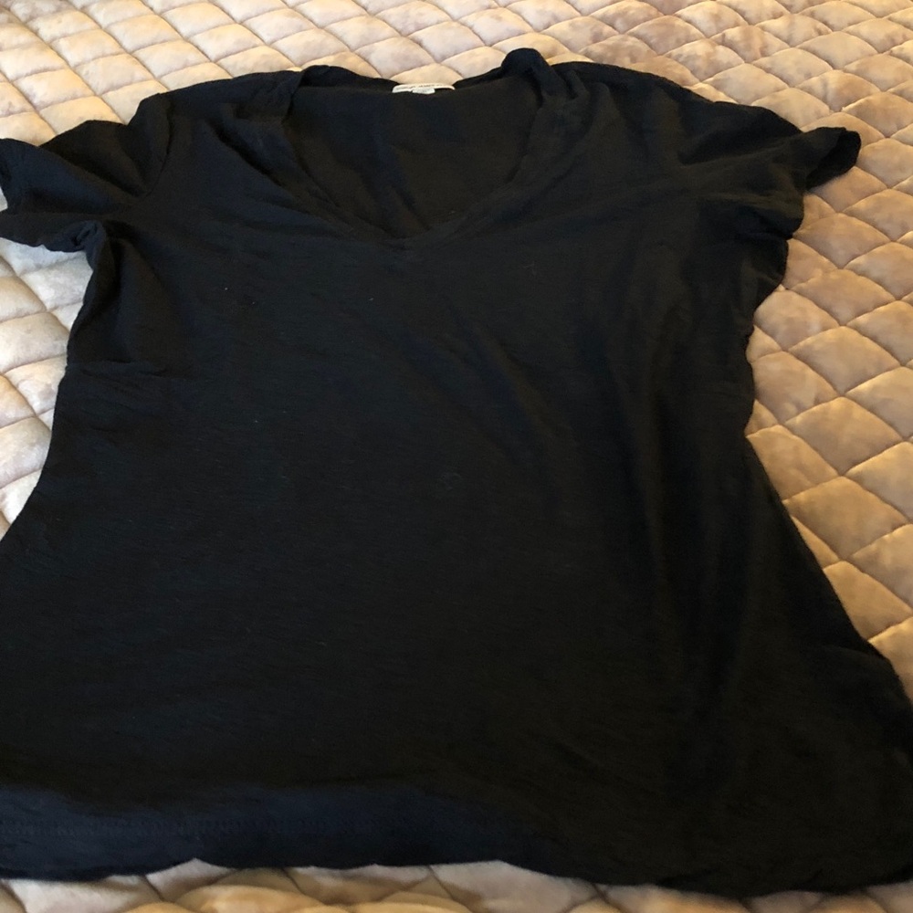 James Perse Deep Black V-Neck Tee